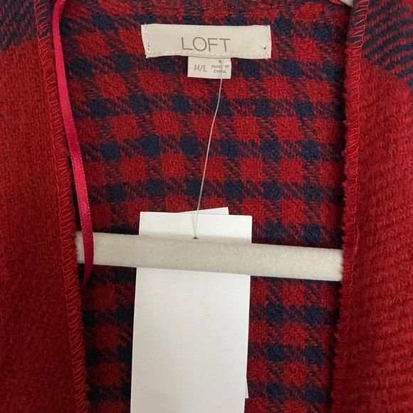 LOFT Reversible Plaid Poncho - Picture 5 of 7